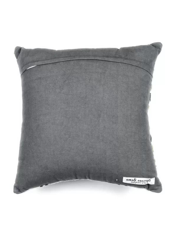 Rich Linen look Cotton Slub with Crewel Embroidery Cushion Cover – Amoliconcepts - Amoliconcepts