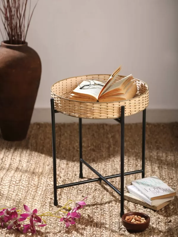 Hand Crafted light weight Rattan tray table – S – Amoliconcepts - Amoliconcepts