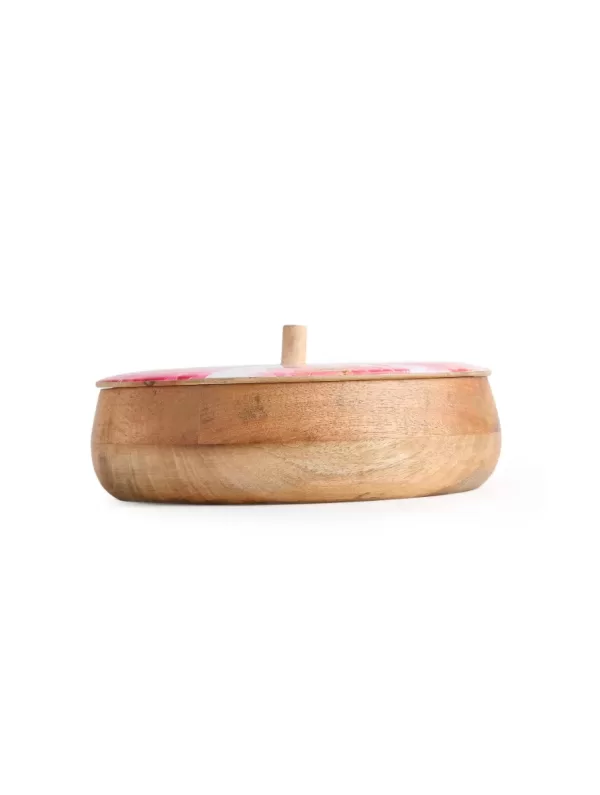 Flower Design Enamelled wooden Roti Box – Amoliconcepts - Amoliconcepts