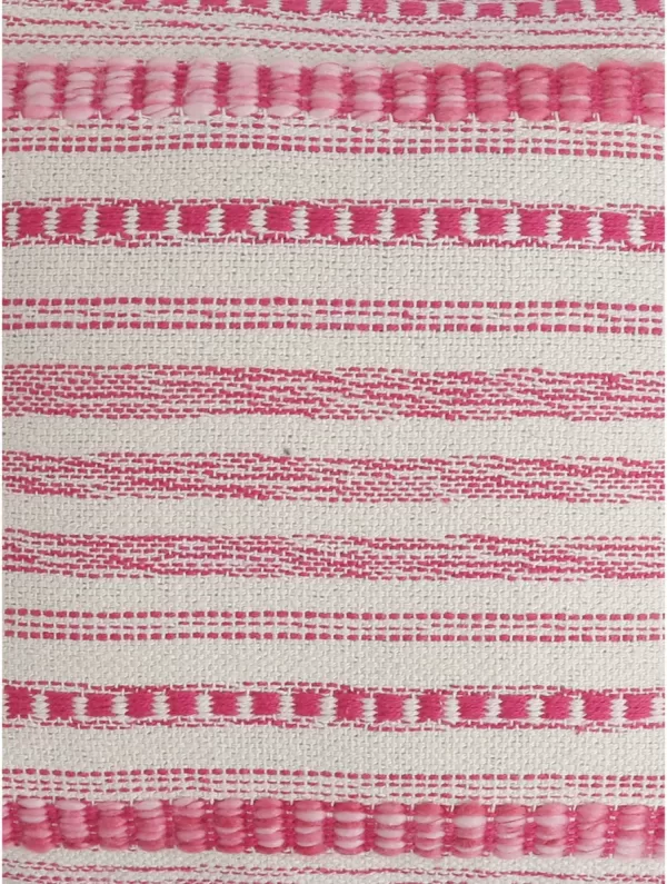 Ivory and Fuschia Woven Cushion Cover With Tassels – Amoliconcepts - Amoliconcepts