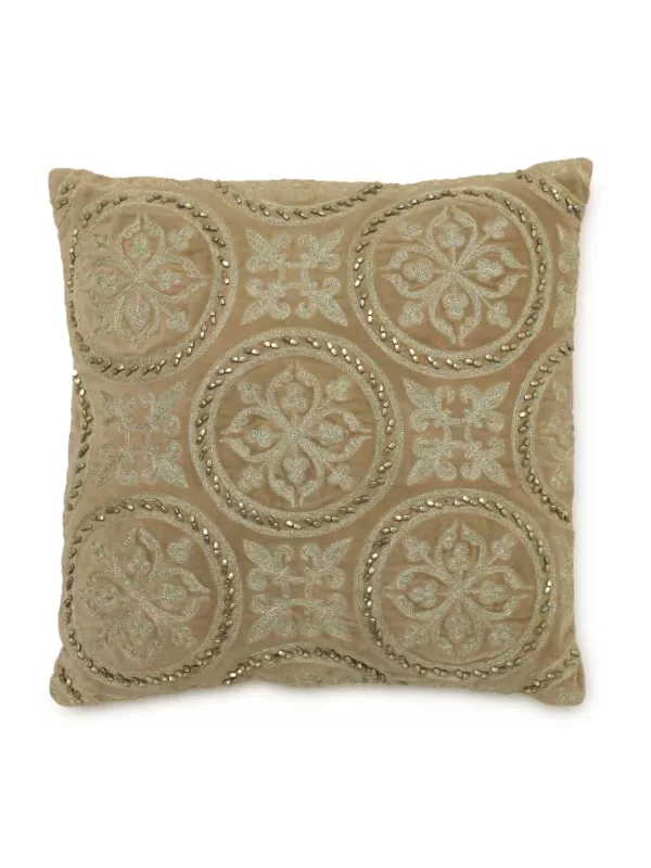 Zari embroidery and hand beaded exclusively crafted cushion cover – Amoliconcepts - Amoliconcepts