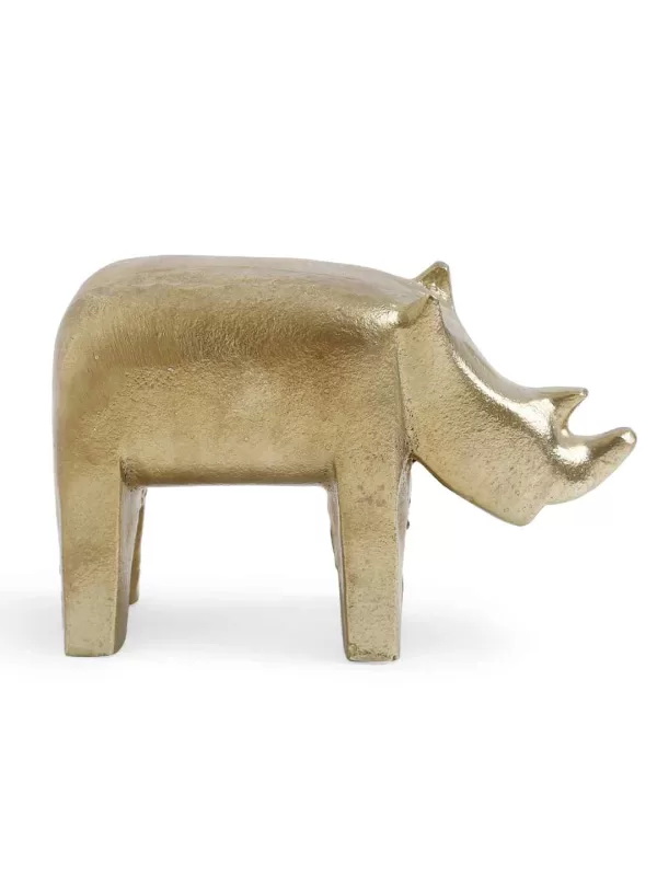 Gold Tone Rhino Animal Figurine Table Décor – Amoliconcepts - Amoliconcepts