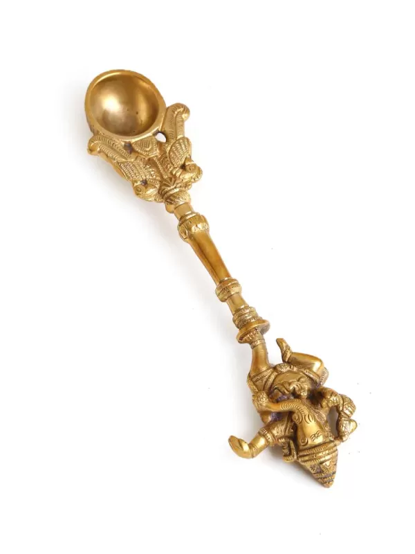 Ganesha Havan spoon in brass – Amoliconcepts - Amoliconcepts