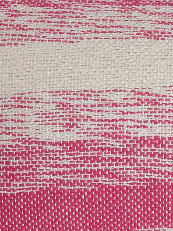 Pink and white hand woven cushion cover with pink tassels – Amoliconcepts - Amoliconcepts