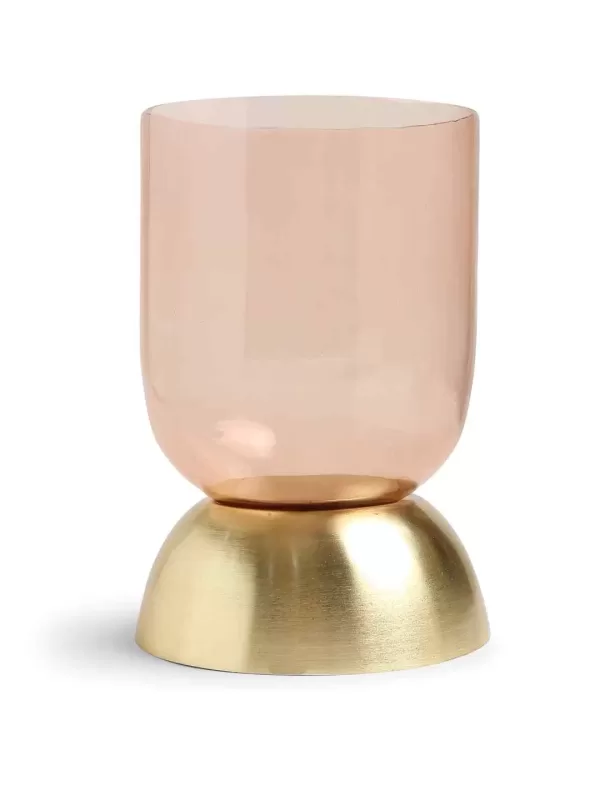 Peach and Gold glass candle holder Small – Amoliconcepts - Amoliconcepts