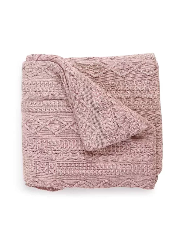 Pink knitted throw - Amoliconcepts