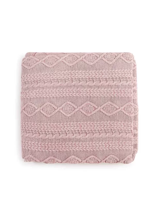 Pink knitted throw - Amoliconcepts