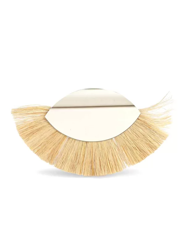 Eye shaped decorative mirror crafted with Natural sea grass – Amoliconcepts - Amoliconcepts