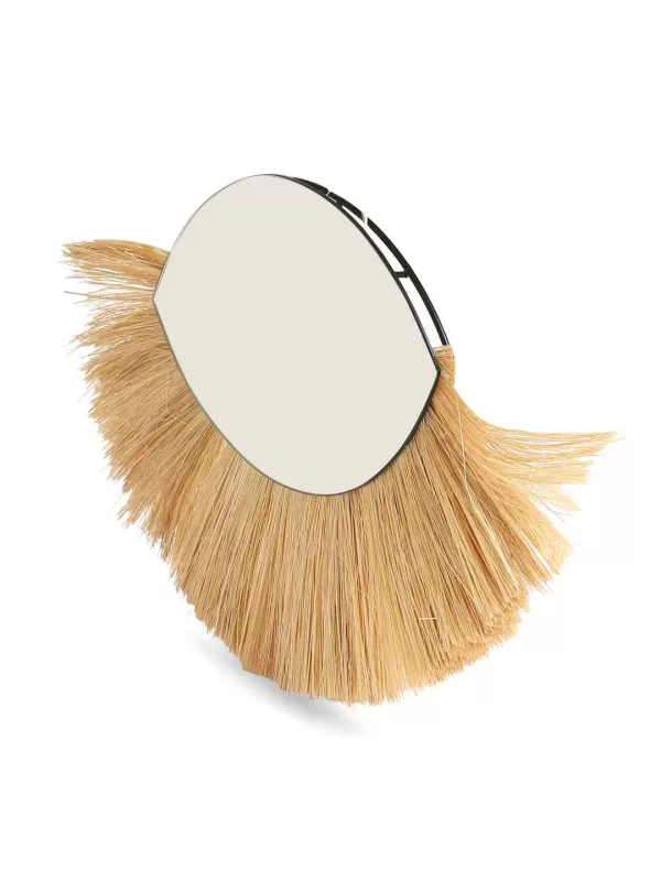 Eye shaped decorative mirror crafted with Natural sea grass – Amoliconcepts - Amoliconcepts