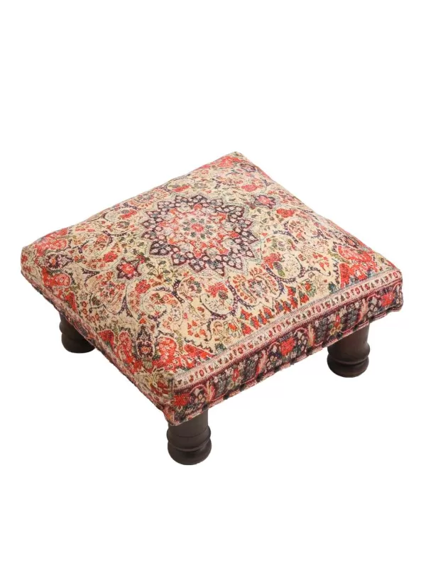 Wooden stool with carpet design top – Amoliconcepts - Amoliconcepts