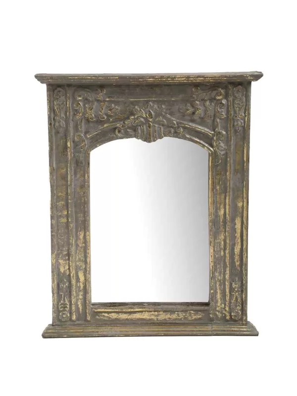 Grey and Gold French style MDF mirror in distress finish – Amoliconcepts - Amoliconcepts