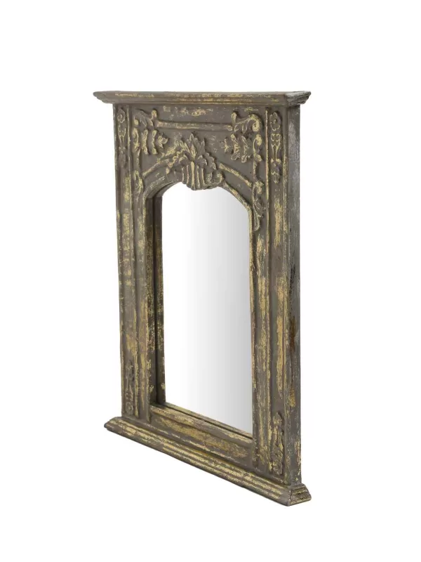 Grey and Gold French style MDF mirror in distress finish – Amoliconcepts - Amoliconcepts