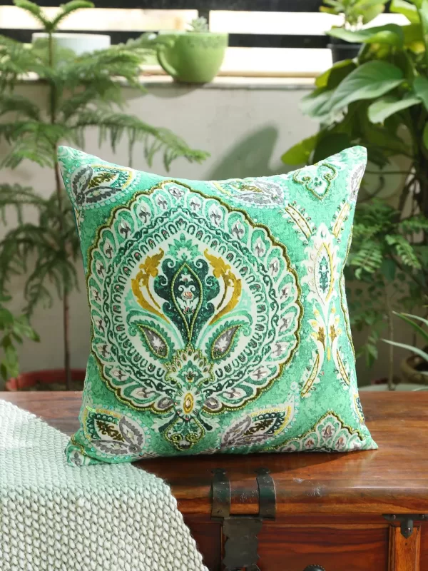 Green Paisley cushion – Amoliconcepts - Amoliconcepts