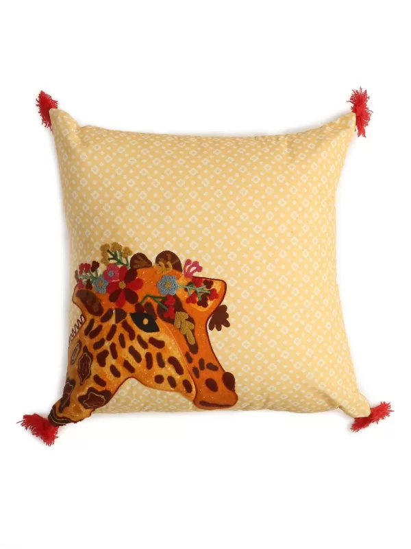 Giraffe Design Embroidered cushion Cover – Amoliconcepts - Amoliconcepts