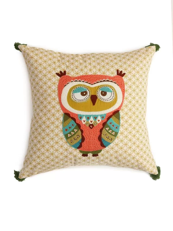 Owl Design Embroidered & Appliqué cushion cover – Amoliconcepts - Amoliconcepts