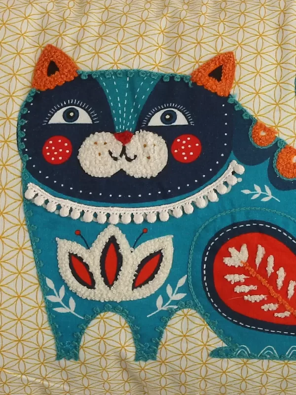 Cat Design Embroidered Cushion Cover – Amoliconcepts - Amoliconcepts