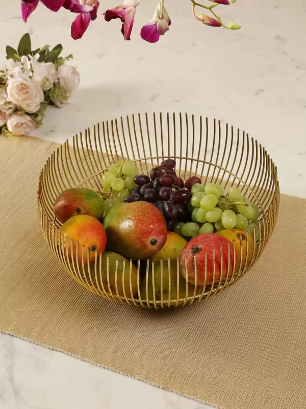 Fruit Basket In Matt Gold Finish – Amoliconcepts
