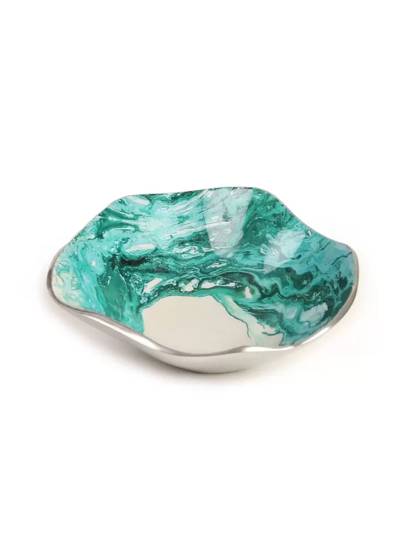 Enameled Platters Green And White – Amoliconcepts