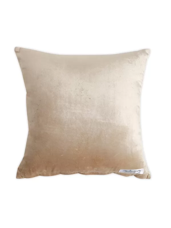 Beige Embroidered Viscose Velvet cushion cover – Amoliconcepts - Amoliconcepts