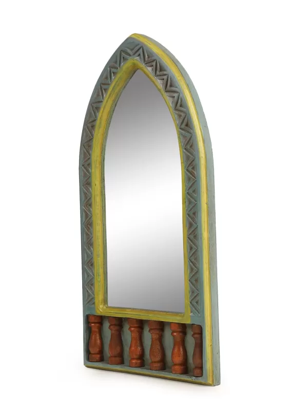 Hand crafted mirror in rustic green finish – Amoliconcepts - Amoliconcepts