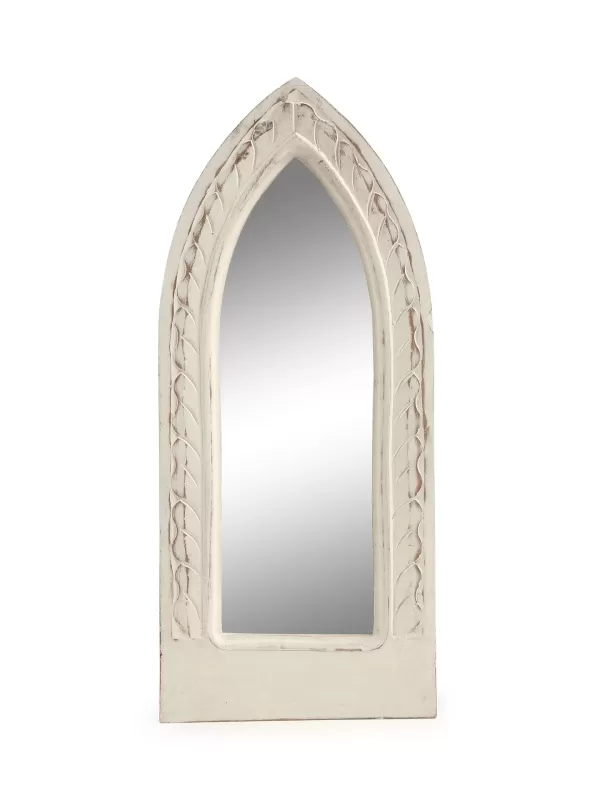 Hand crafted mirror in white distress finish – Amoliconcepts - Amoliconcepts