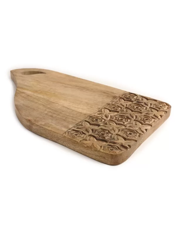 Geomatric Design Hand Carved Cheese Cum Chopping Board – Amoliconcepts