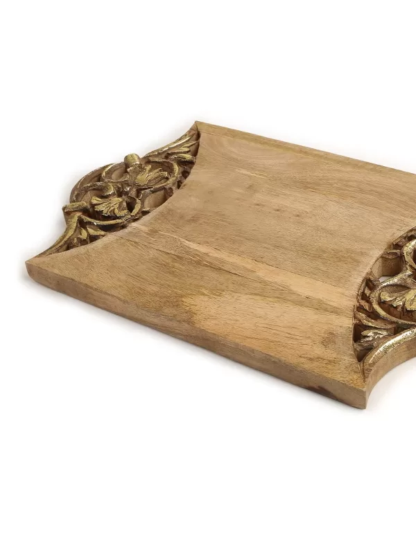 Antique Gold Foiled Hand Carved Cheese Cum Chopping Board – Amoliconcepts