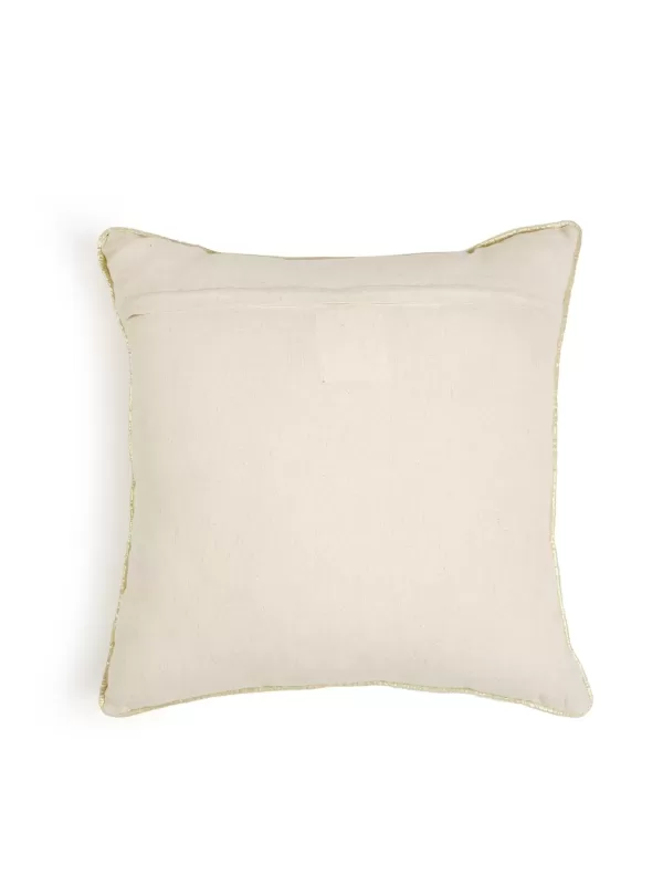 Ivory & gold zari embroidery cushion cover – Amoliconcepts - Amoliconcepts