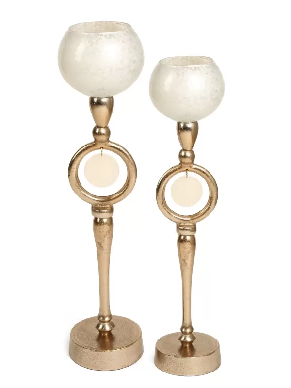 Ivory & Gold Candle Holders set of 2 – Amoliconcepts - Amoliconcepts