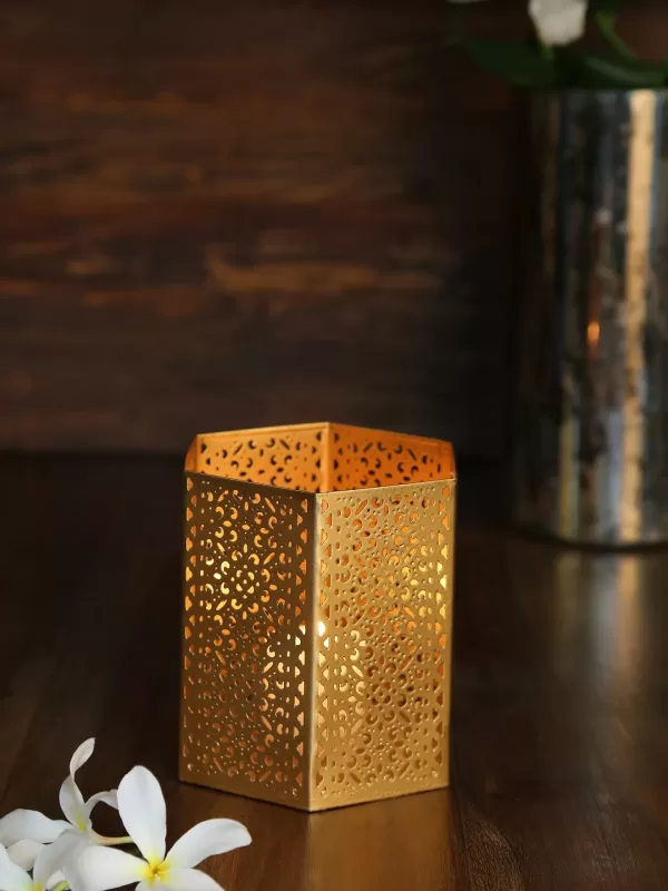 Antique Gold finish candle holders set of 2 – Amoliconcepts - Amoliconcepts