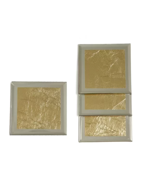 Mirror glass gold foiled coasters – Amoliconcepts - Amoliconcepts