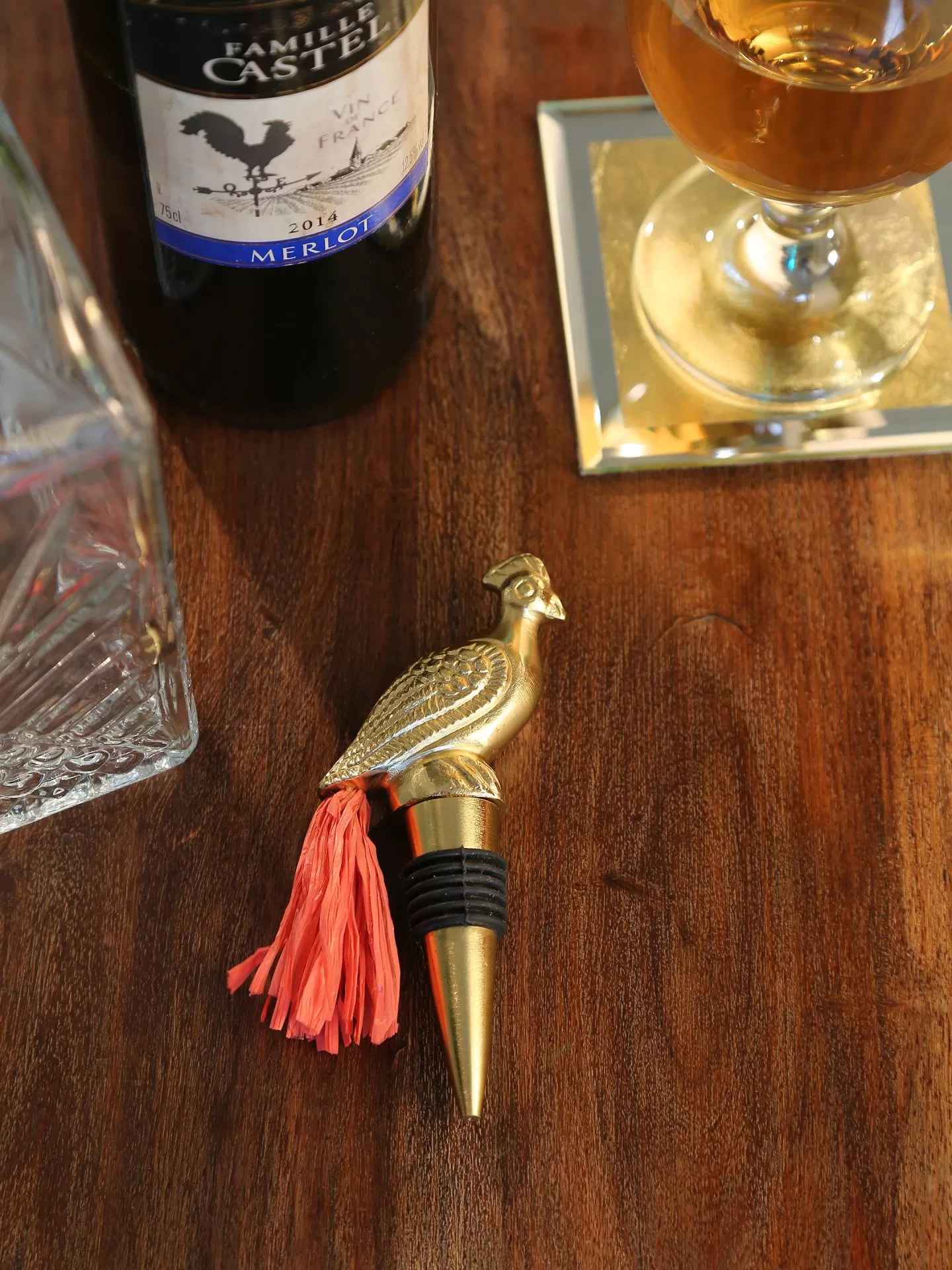 Gold Tone Wine Bottle Stopper In Rooster Design – Amoliconcepts