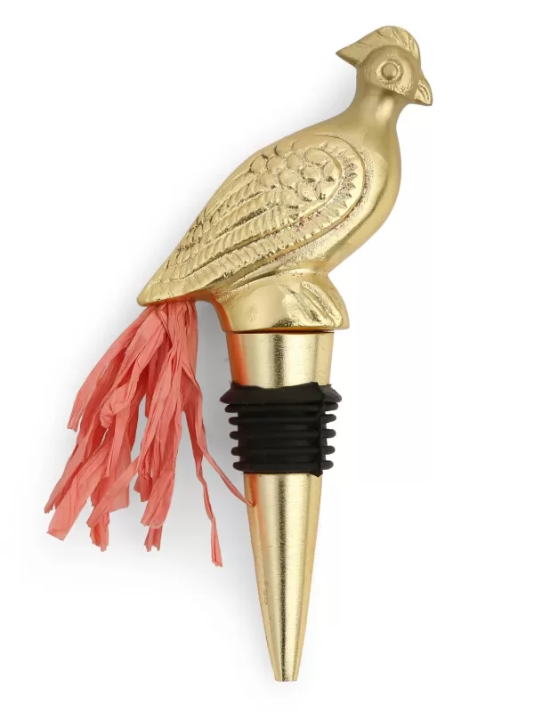Gold Tone Wine Bottle Stopper In Rooster Design – Amoliconcepts