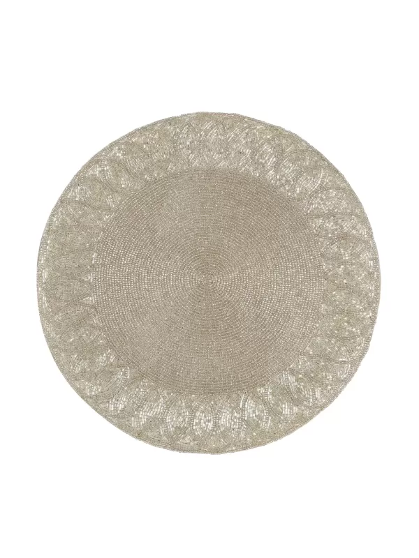 Silver beaded placemat - Amoliconcepts