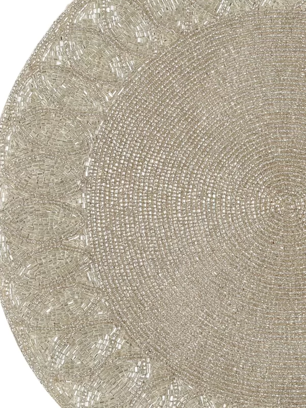 Silver beaded placemat - Amoliconcepts