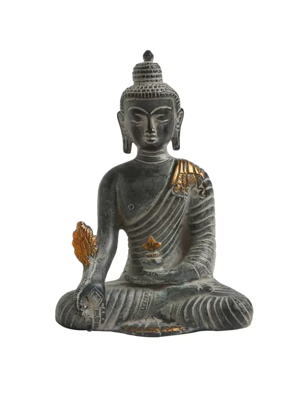 Buddha in Antique Blue stone finish - Amoliconcepts