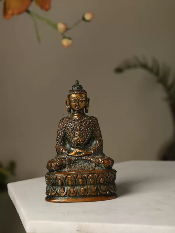 Buddha Statue in Antique brown finish – Amoliconcepts - Amoliconcepts