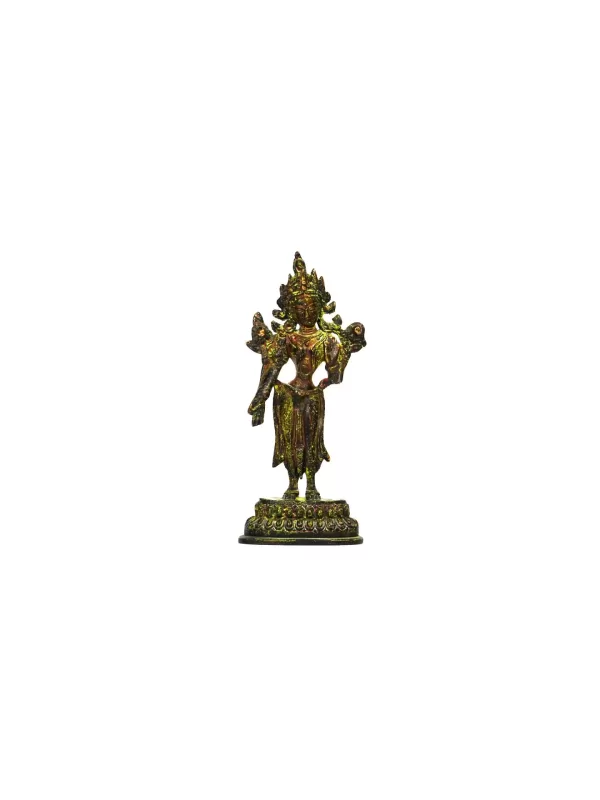Antique Finish Tara Devi in Brass - Amoliconcepts