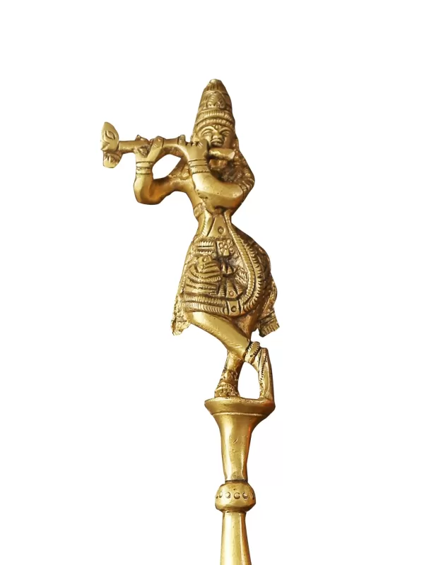 Krishna Idol carved Brass havan spoon – Amoliconcepts - Amoliconcepts