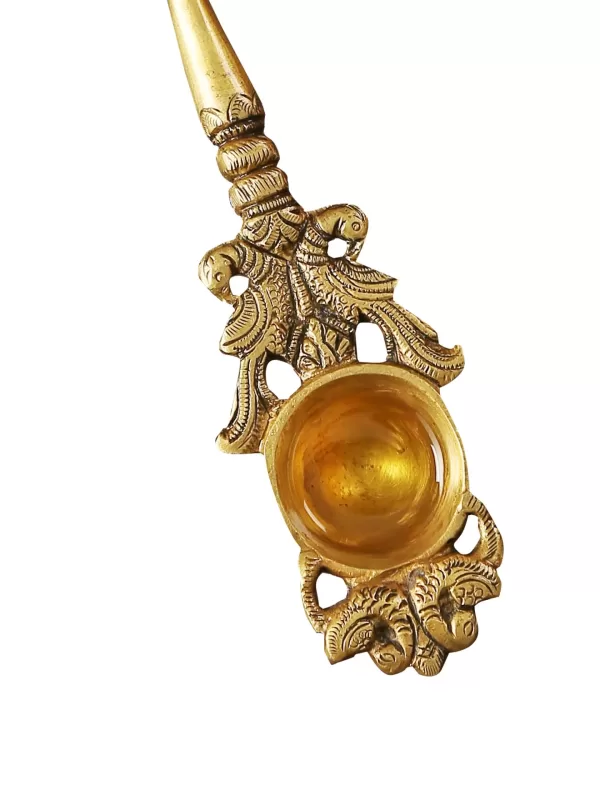 Krishna Idol carved Brass havan spoon – Amoliconcepts - Amoliconcepts