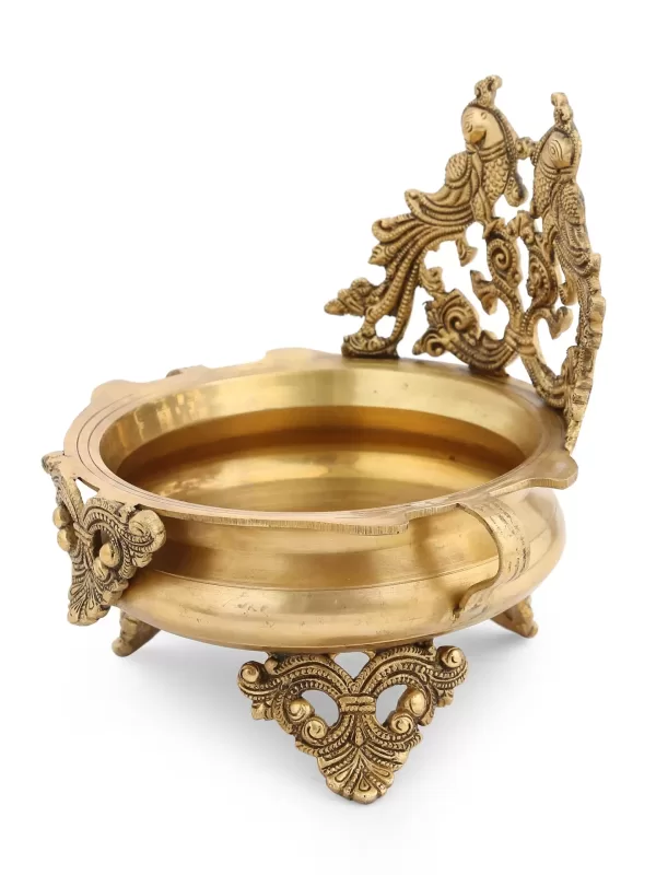 Peacock Design Urli in Brass – Amoliconcepts - Amoliconcepts