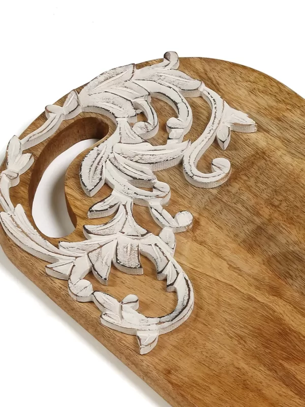 White Flower Wooden Carved Chopping / Cheese Board – Amoliconcepts