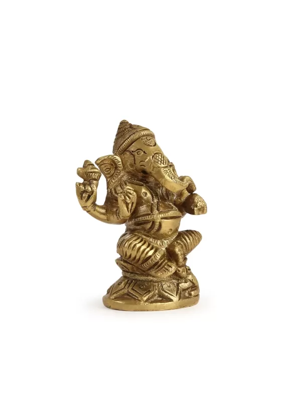 Brass Ganesh on a round Base – Amoliconcepts - Amoliconcepts