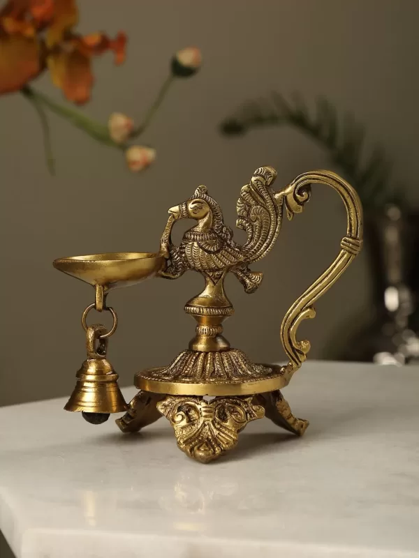 Peacock Lamp with Bell – Amoliconcepts - Amoliconcepts