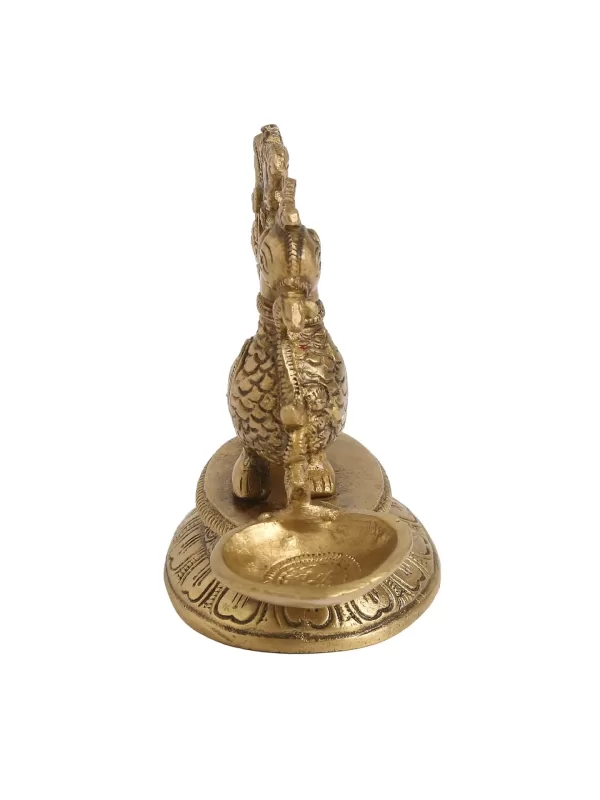 Peacock Brass lamp with oval base – Amoliconcepts - Amoliconcepts