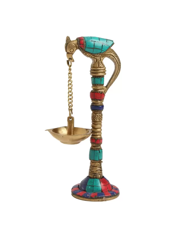 Brass Parrot lamp with stone Detailing – Amoliconcepts - Amoliconcepts