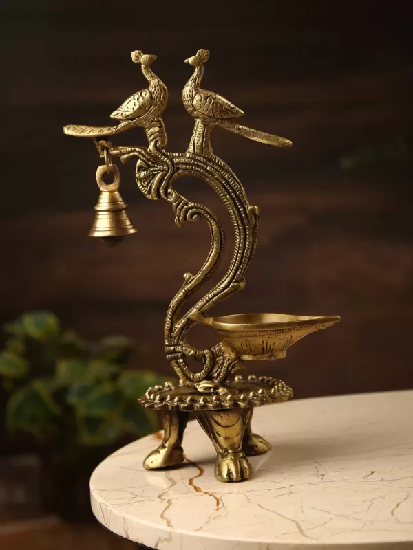 Two Peacock Lamp with Bell – Amoliconcepts - Amoliconcepts