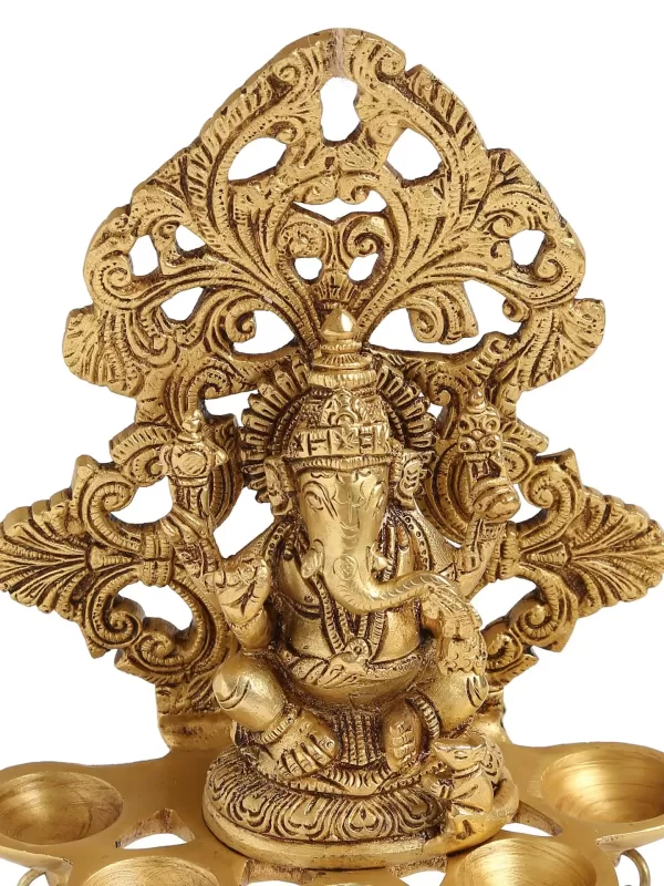 Brass Ganesha Lamp with bells for wall – Amoliconcepts - Amoliconcepts