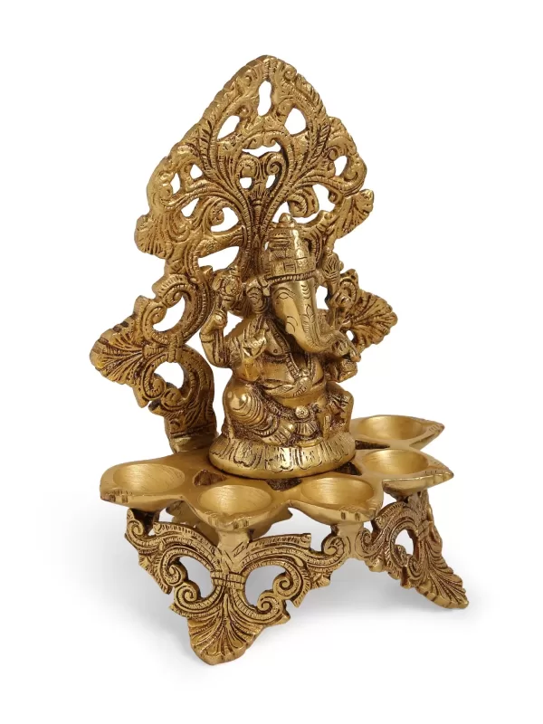 Brass Ganesha lamp with base – Amoliconcepts - Amoliconcepts