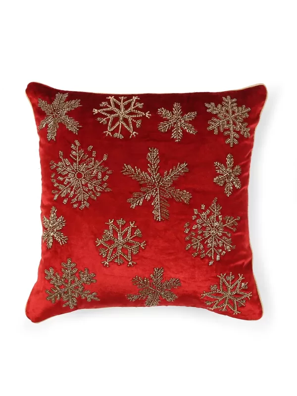 Snowflake Beaded cushion cover - Amoliconcepts